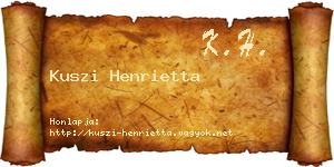 Kuszi Henrietta névjegykártya