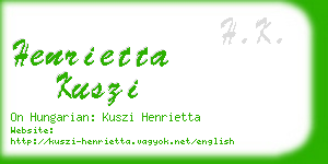 henrietta kuszi business card